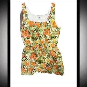 Cato Tropical Print Romper With Pockets